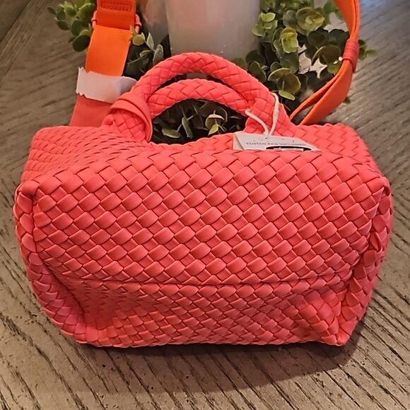 Madison West Kya neoprene 2 in 1 satchel bag NWT thick web canvas strap - Picture 2 of 7